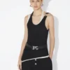 Débardeur double drapé noir