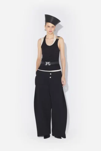 Débardeur double drapé noir