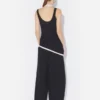 Débardeur double drapé noir
