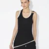 Débardeur double drapé noir
