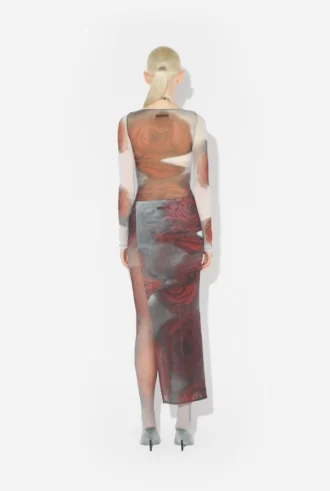 La jupe-culotte rouge « Blurry Roses »