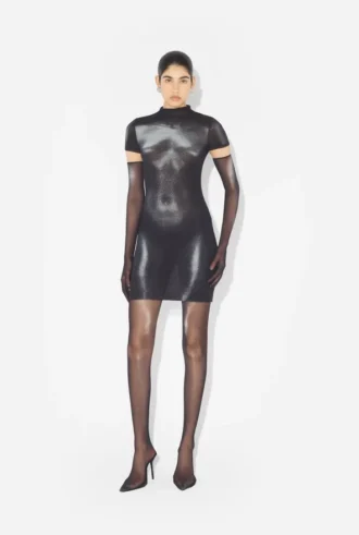 La robe courte argentée Body Dust