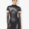 La robe courte argentée Body Dust