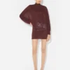 La robe courte bordeaux brodée