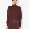 La robe courte bordeaux brodée