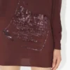 La robe courte bordeaux brodée