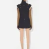 La robe courte en denim fendue