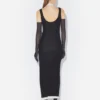 La robe drapée noire double La robe drapée noire double