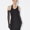 La robe drapée noire double La robe drapée noire double