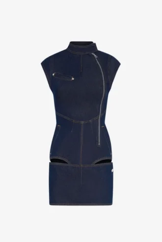 La robe en denim zippée