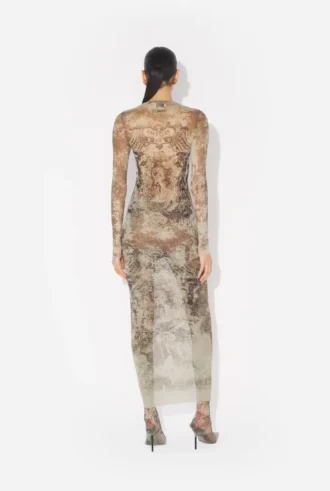 La robe longue beige Madaillon
