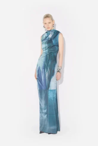 La robe longue drapée « Water »