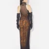 La robe longue drapée « Wood »