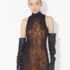 La robe longue drapée « Wood »