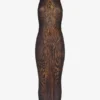 La robe longue drapée « Wood »