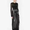 La robe longue en maille à logo