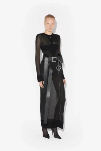 La robe longue en maille à logo