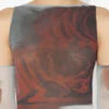 La robe longue rouge à roses floues La robe longue rouge à roses floues