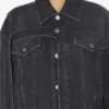 La veste en denim noir à bretelles La veste en denim noir à bretelles