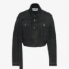 La veste en denim noir à bretelles La veste en denim noir à bretelles