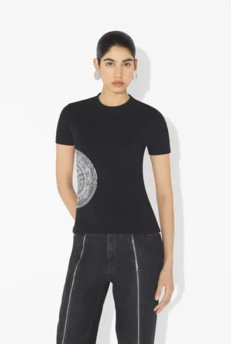 Le Baby Tee noir imprimé Laurel