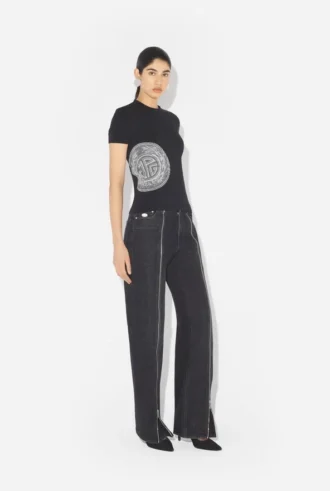 Le Baby Tee noir imprimé Laurel