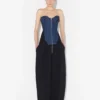 Le corset en denim bi-matière