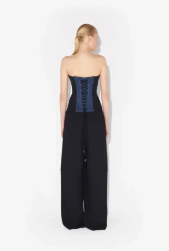 Le corset en denim bi-matière