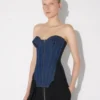 Le corset en denim bi-matière