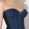 Le corset en denim bi-matière
