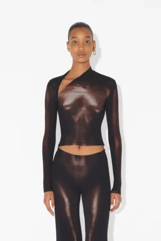 Le crop top « Body Dust » bronze