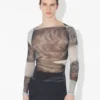 Le haut gris « Blurry Roses »