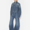 Le jean en denim bleu à lanière Le jean en denim bleu à lanière