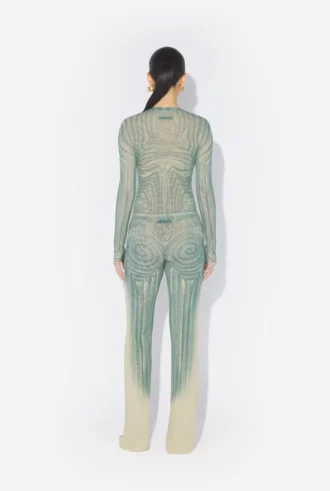 Le pantalon bleu à spirales