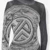 Le pull gris imprimé Laurel