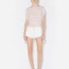 Le short en denim blanc boutonné
