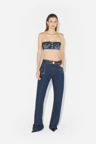 Le soutien-gorge en denim à effet trompe-l’œil Le soutien-gorge en denim à effet trompe-l’œil