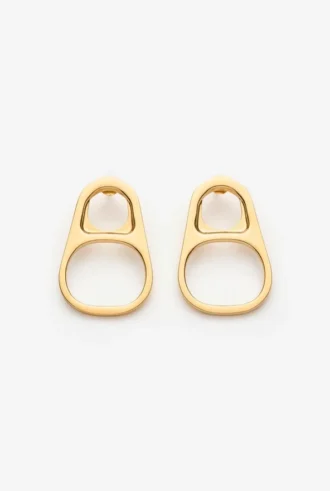 Les boucles d&rsquo;oreilles « anneaux de canette » dorées