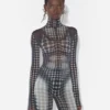 Réédition – Haut en maille avec imprimé pois noir et blanc