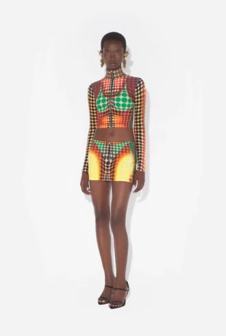 Réédition – la mini-jupe à pois marron