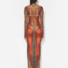 Réédition – la robe longue à pois marron