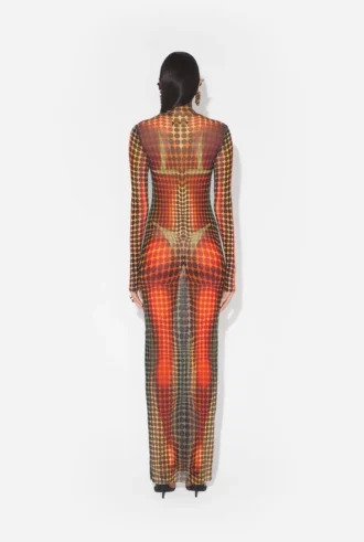Réédition – la robe longue à pois marron