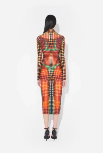 Réédition – la robe midi à pois marron