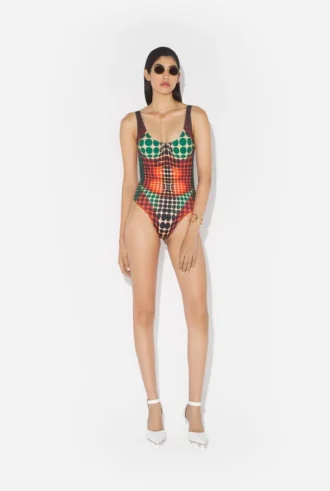 Réédition – Maillot de bain à pois marron