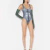 Réédition – Maillot de bain à pois noirs et blancs