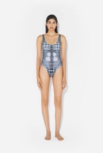 Réédition – Maillot de bain à pois noirs et blancs