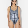 Réédition – Maillot de bain à pois noirs et blancs
