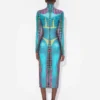 Réédition – Robe à imprimé pois bleus