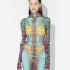 Réédition – Robe longue à pois bleus